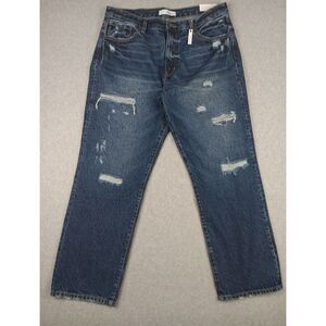 Kancan‎ Jeans Raelynn high rise straight leg distressed size 13/30 New With Tags